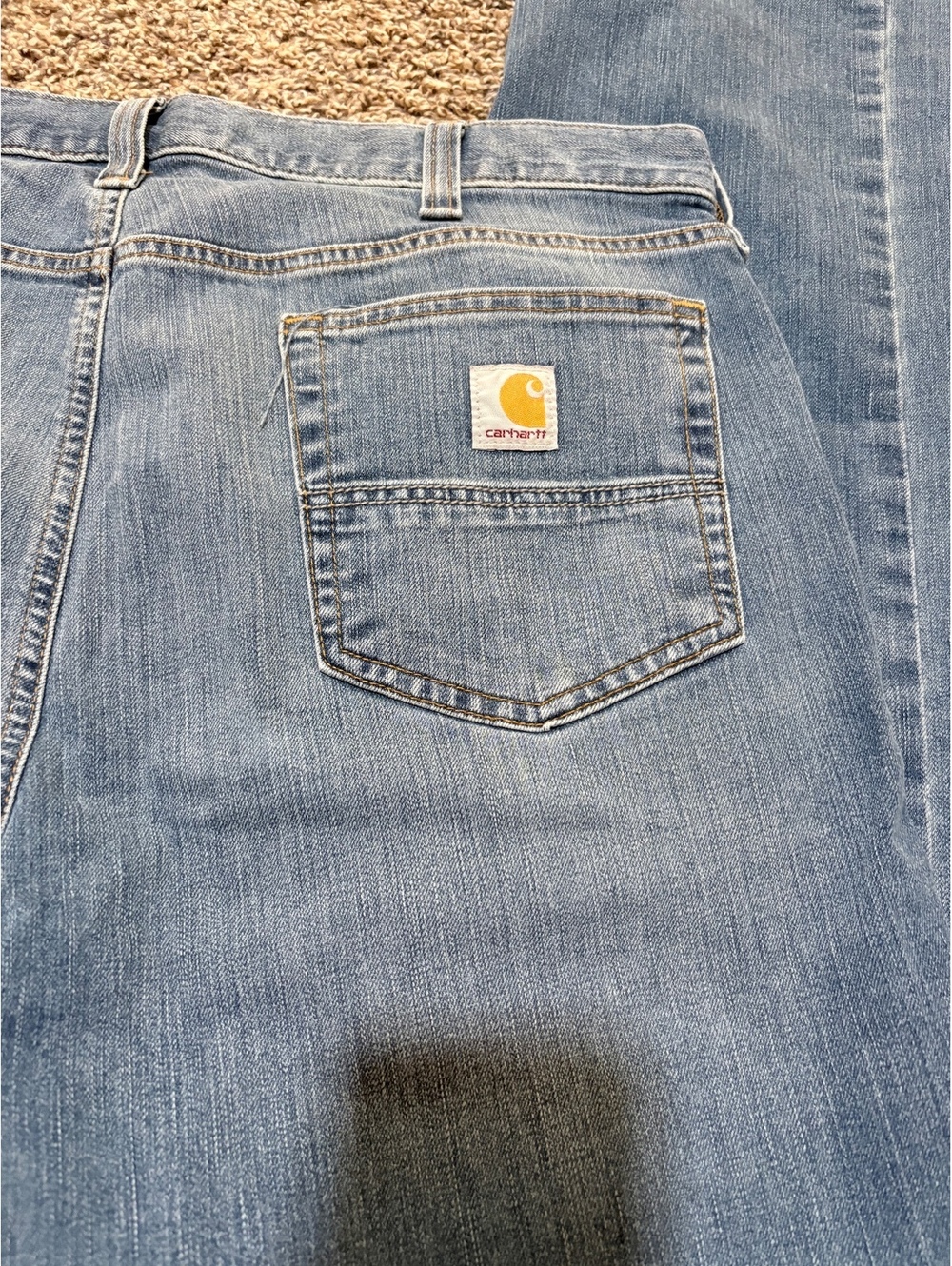 Carhartt Relaxed Fit Light Blue Denim Jeans Size 36x32